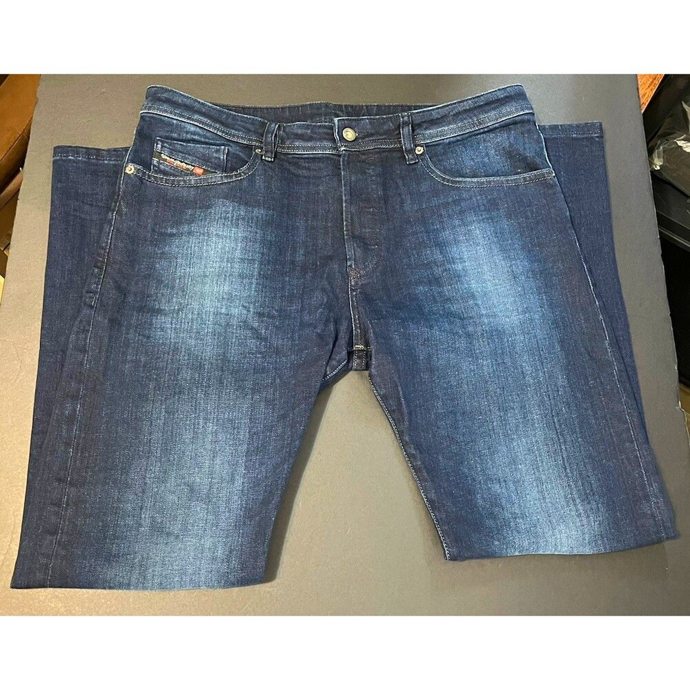 Diesel Mens Buster Tapered Jeans 36x32 Blue Dark Wash Cotton Denim Stretch